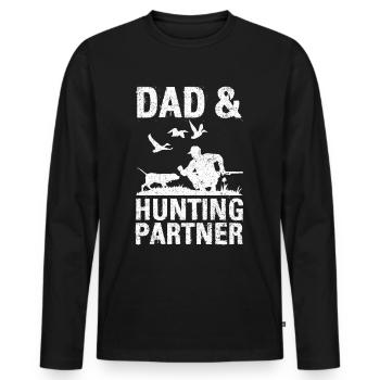 Chasse amusante à la sauvagine chasse au canard - T-shirt manches longues Premium bio Homme - noir - Devant - Nico (187cm)