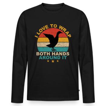 Lustig Lustig Entenjagd unter - Männer Premium Bio Langarmshirt - Schwarz - Vorne - Nico (187cm)