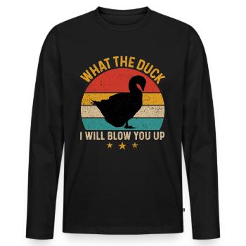 Lustige Entenjagd Entenjäger - Männer Premium Bio Langarmshirt - Schwarz - Vorne - Nico (187cm)