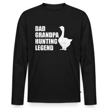 Drôle de chasseur de filles - T-shirt manches longues Premium bio Homme - noir - Devant - Nico (187cm)