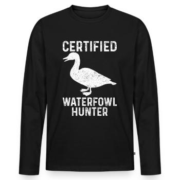 Lustige Entenjagd - Männer Premium Bio Langarmshirt - Schwarz - Vorne - Nico (187cm)