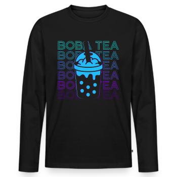Boba Tee Bubble Tea Milk Tea Retro Geschenk - Männer Premium Bio Langarmshirt - Schwarz - Vorne - Nico (187cm)