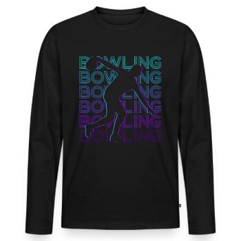 Bowling Bowler Retro Cadeau - T-shirt manches longues Premium bio Homme - noir - Devant - Nico (187cm)