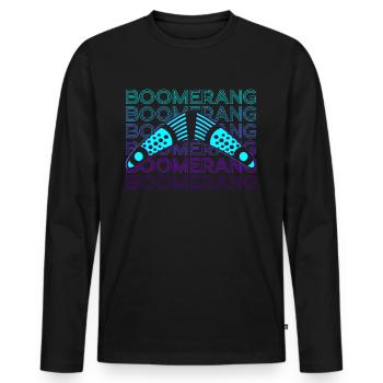 Bumerang Retro Geschenk - Männer Premium Bio Langarmshirt - Schwarz - Vorne - Nico (187cm)