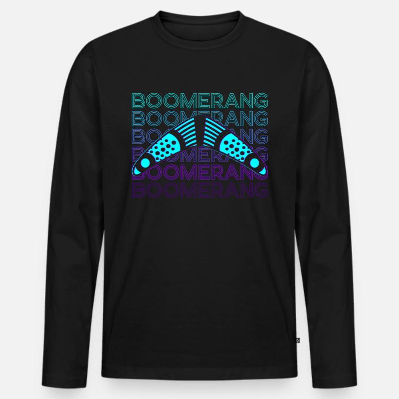 Bumerang Retro Geschenk - Männer Premium Bio Langarmshirt - Schwarz