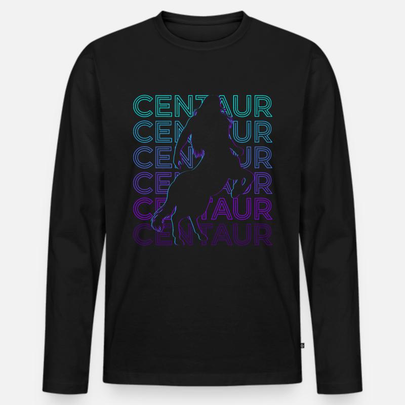 Centaur Retro Geschenk - Männer Premium Bio Langarmshirt - Schwarz