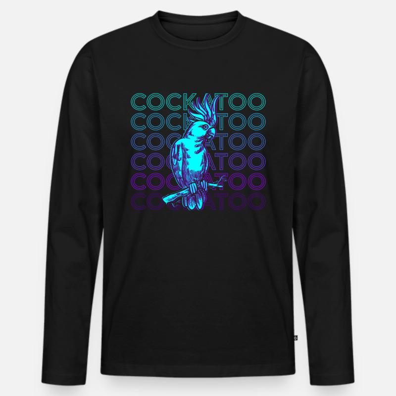 Kakadu Retro Geschenk - Männer Premium Bio Langarmshirt - Schwarz
