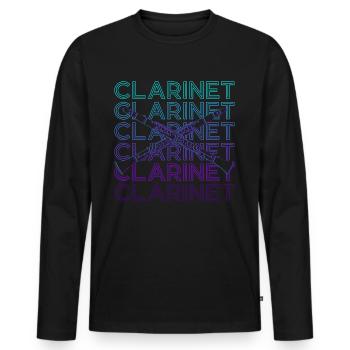 Clarinet Clarinet Clarinet Retro Gift - Men's Premium Organic Long Sleeve Shirt - black - Front - Nico (187cm)