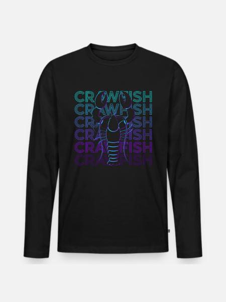 Crayfish Retro Gift - Men's Premium Organic Long Sleeve Shirt - black