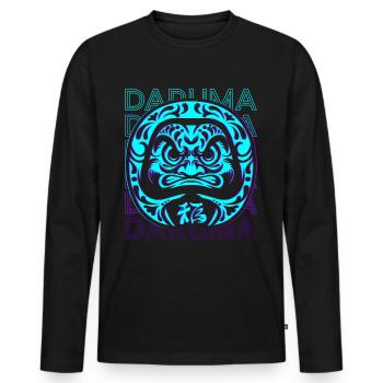 Daruma Puppe Japanische Puppe Retro Geschenk - Männer Premium Bio Langarmshirt - Schwarz - Vorne - Nico (187cm)