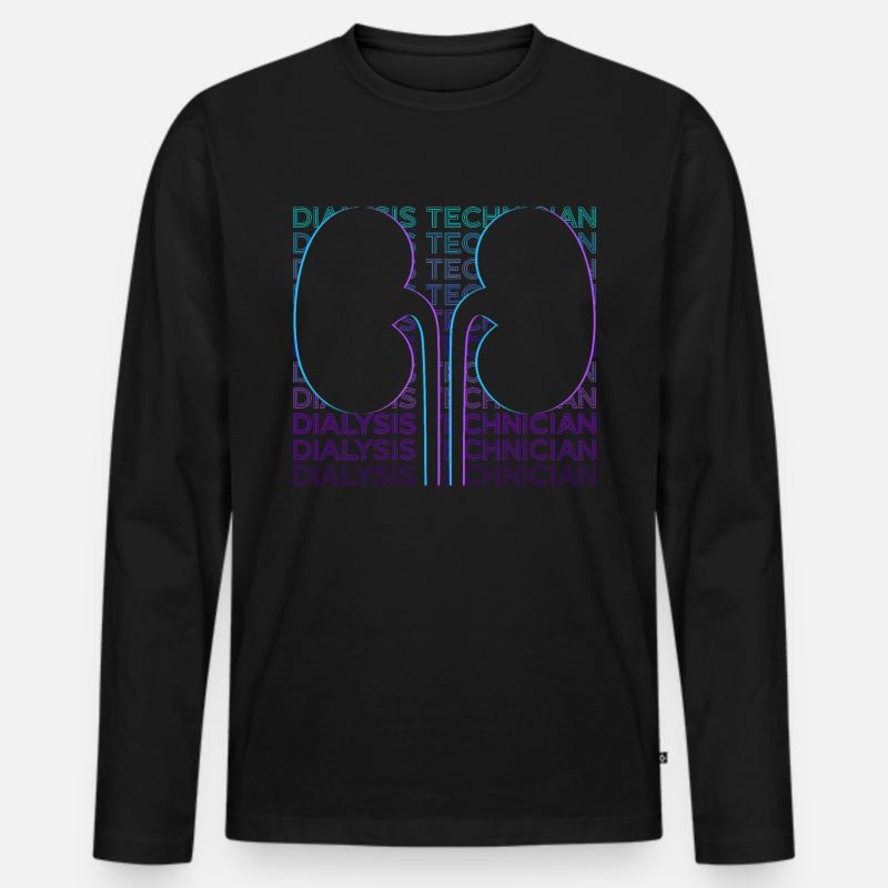 Dialyse-Techniker Hämodialyse Dialyse-Techniker Ge - Männer Premium Bio Langarmshirt - Schwarz