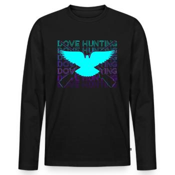 Taubenjagd Taubenjäger Retro Geschenk - Männer Premium Bio Langarmshirt - Schwarz - Vorne - Nico (187cm)