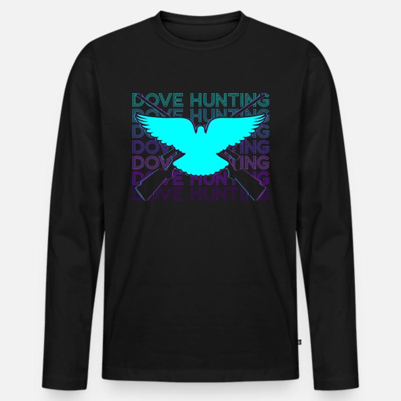 Taubenjagd Taubenjäger Retro Geschenk - Männer Premium Bio Langarmshirt - Schwarz
