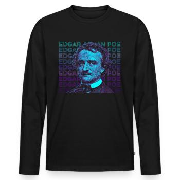 Edgar Allan Poe Cadeau Rétro - T-shirt manches longues Premium bio Homme - noir - Devant - Nico (187cm)