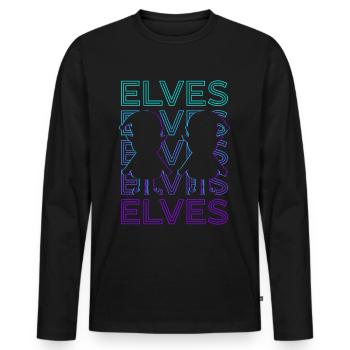 Elfen Elf Retro Geschenk - Männer Premium Bio Langarmshirt - Schwarz - Vorne - Nico (187cm)