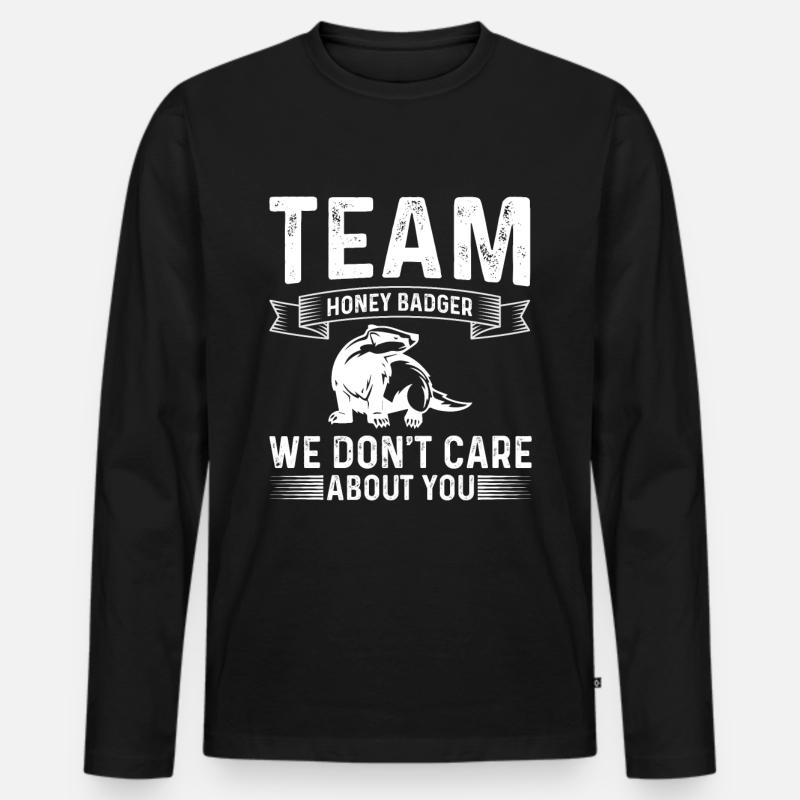 Lustiger Honigdachs - Männer Premium Bio Langarmshirt - Schwarz