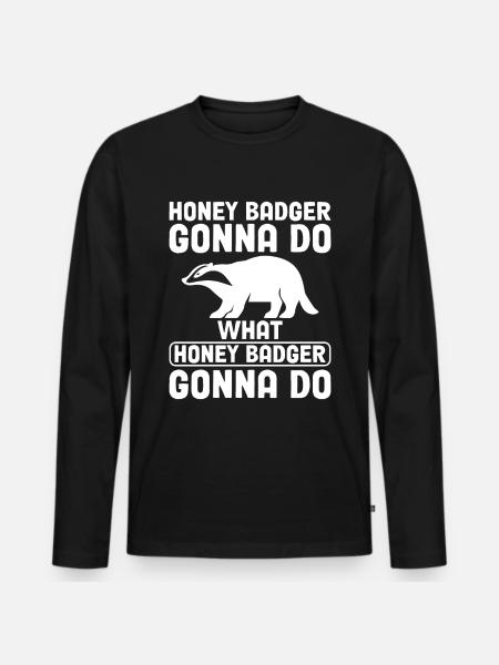 Funny honey badger - Men's Premium Organic Long Sleeve Shirt - black
