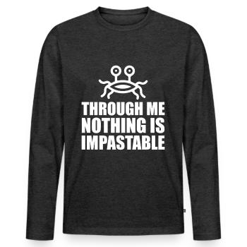 Fliegendes Spaghettimonster FSM - Männer Premium Bio Langarmshirt - Anthrazit meliert - Vorne - Nico (187cm)