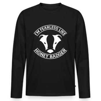 Lustiger Honigdachs - Männer Premium Bio Langarmshirt - Schwarz - Vorne - Nico (187cm)