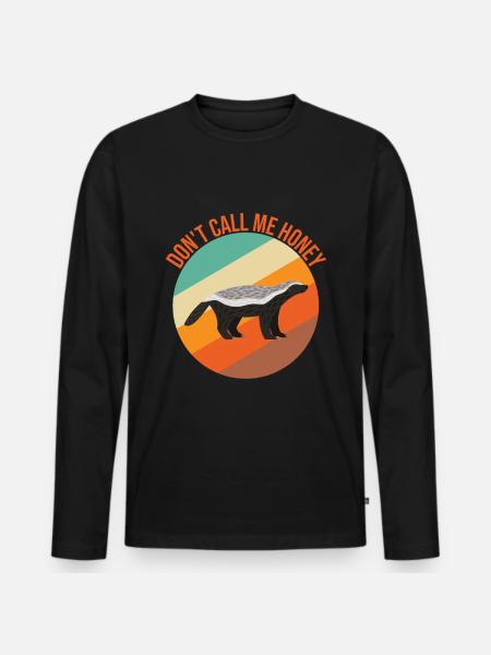 Funny honey badger - Men's Premium Organic Long Sleeve Shirt - black
