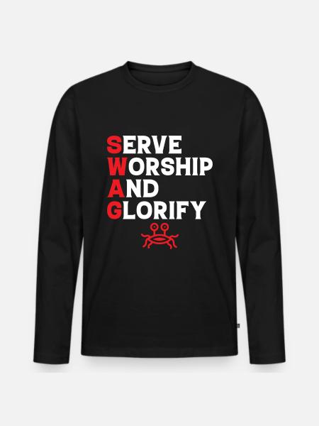 Flying Spaghetti Monster FSM - Men's Premium Organic Long Sleeve Shirt - black