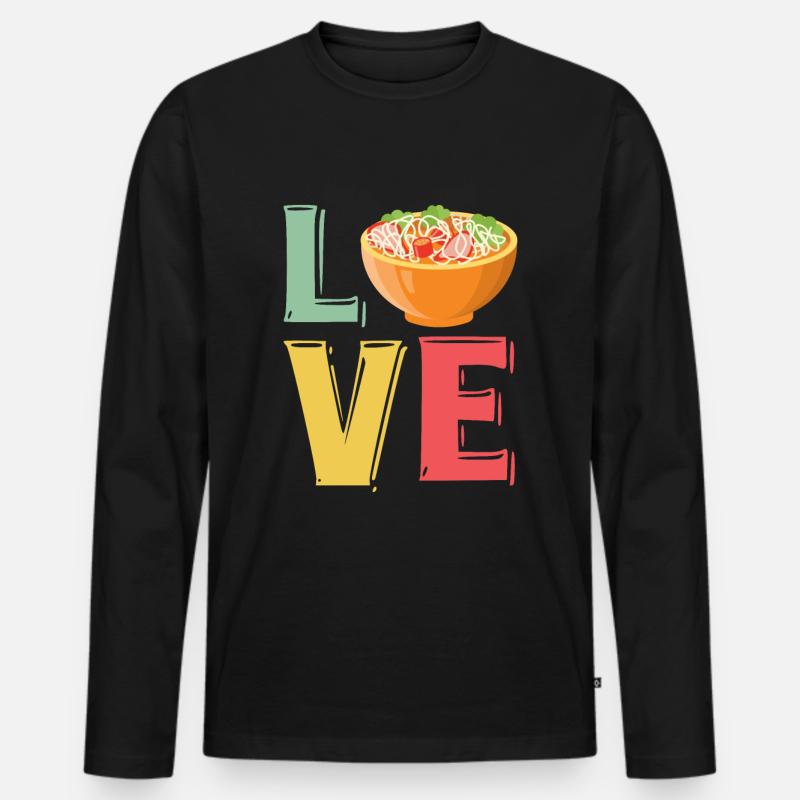 Lustige Spaghetti-Schüssel-Fleischbällchen FSM - Männer Premium Bio Langarmshirt - Schwarz