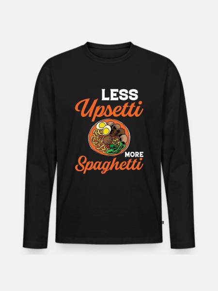 Funny spaghetti bowl meatballs - Men's Premium Organic Long Sleeve Shirt - black
