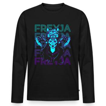 Freyja Freya Déesse nordique Déesse nordique - T-shirt manches longues Premium bio Homme - noir - Devant - Nico (187cm)