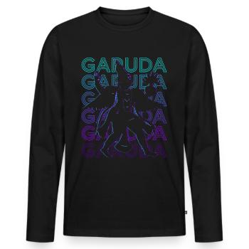 Garuda Ancienne mythologie hindoue Rétro - T-shirt manches longues Premium bio Homme - noir - Devant - Nico (187cm)