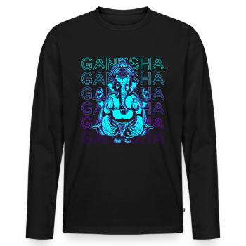 Ganesha Ancien dieu hindou Mythologie hindoue - T-shirt manches longues Premium bio Homme - noir - Devant - Nico (187cm)
