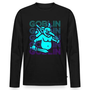 Goblin Hobgoblin Retro - Men's Premium Organic Long Sleeve Shirt - black - Front - Nico (187cm)