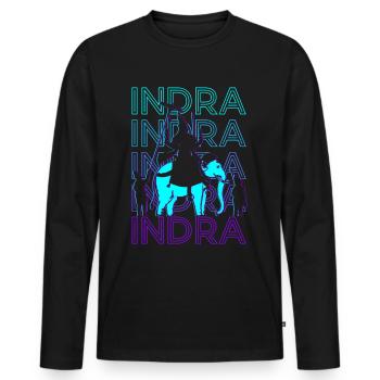 Indra Dieu hindou Mythologie hindoue Vieux hindou - T-shirt manches longues Premium bio Homme - noir - Devant - Nico (187cm)