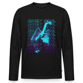 Jersey Devil Cryptozoology Retro - Men's Premium Organic Long Sleeve Shirt - black - Front - Nico (187cm)