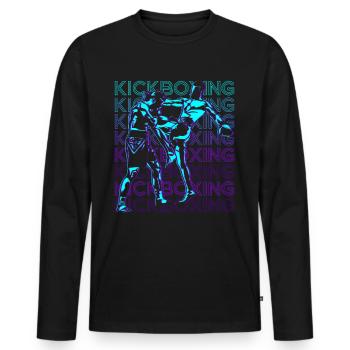 Kickboxen Retro Kickboxer - Männer Premium Bio Langarmshirt - Schwarz - Vorne - Nico (187cm)