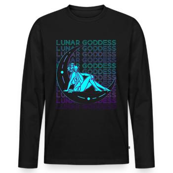 Mondgöttin Wicca Heidnisch Retro - Männer Premium Bio Langarmshirt - Schwarz - Vorne - Nico (187cm)