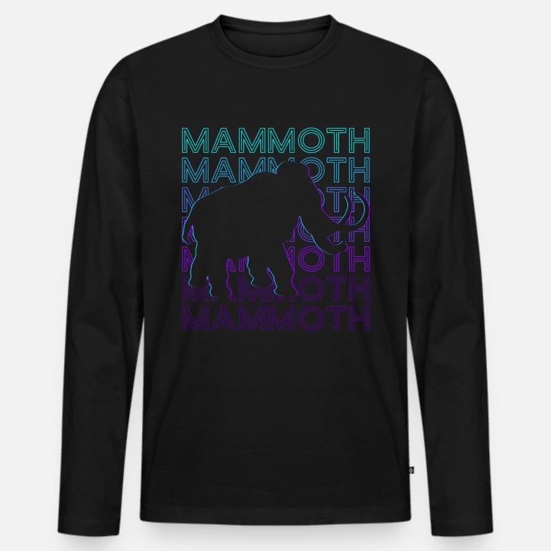 Mammut Elefant Retro - Männer Premium Bio Langarmshirt - Schwarz