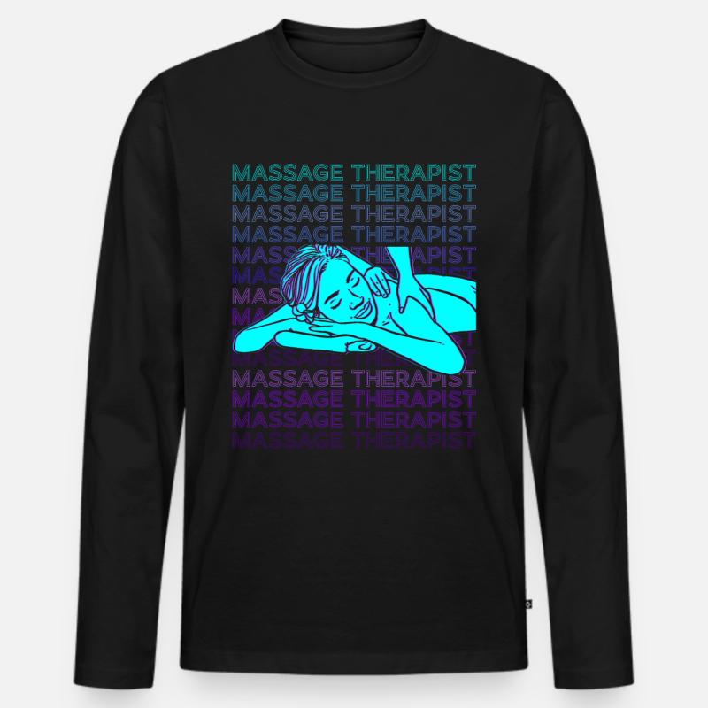 Massagetherapeutin Massagetherapie Masseurin Retro - Männer Premium Bio Langarmshirt - Schwarz