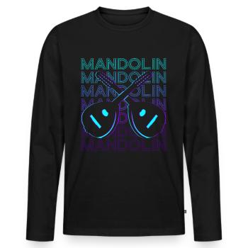 Mandoline Gitarre Retro - Männer Premium Bio Langarmshirt - Schwarz - Vorne - Nico (187cm)