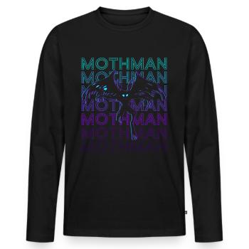 Mothman Crypto Cryptozoology Retro - Men's Premium Organic Long Sleeve Shirt - black - Front - Nico (187cm)