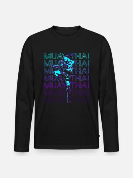 Muay Thai Retro - Men's Premium Organic Long Sleeve Shirt - black