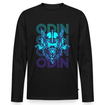 Odin Viking Celtic Norse Mythology War - Men's Premium Organic Long Sleeve Shirt - black - Front - Nico (187cm)