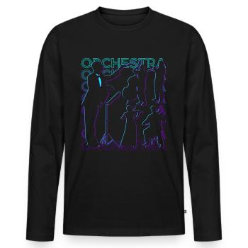 Chef d’orchestre Retro - T-shirt manches longues Premium bio Homme - noir - Devant - Nico (187cm)