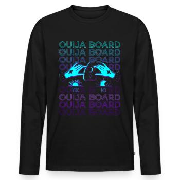 Ouija Board Ghost Board Planchette Rétro - T-shirt manches longues Premium bio Homme - noir - Devant - Nico (187cm)