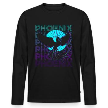 Phoenix Rétro - T-shirt manches longues Premium bio Homme - noir - Devant - Nico (187cm)