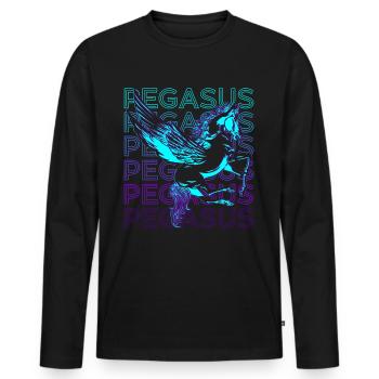 Pegasus Greek Mythology Winged Horse A - Men's Premium Organic Long Sleeve Shirt - black - Front - Nico (187cm)
