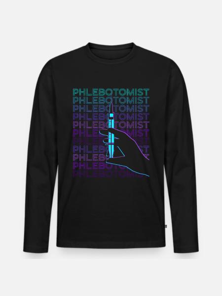 Phlebotomist Phlebotomy Retro - Men's Premium Organic Long Sleeve Shirt - black