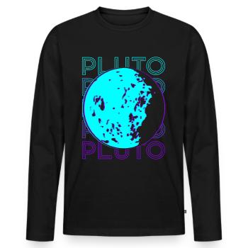 Pluto Retro - Men's Premium Organic Long Sleeve Shirt - black - Front - Nico (187cm)