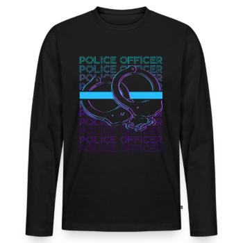 Policier Application de la loi Rétro - T-shirt manches longues Premium bio Homme - noir - Devant - Nico (187cm)
