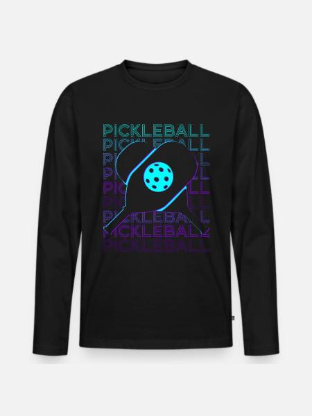 Pickleball Player Retro - Men's Premium Organic Long Sleeve Shirt - black