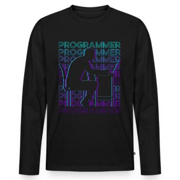 Programmer Computer Programming Encoding Gee - Men's Premium Organic Long Sleeve Shirt - black - Front - Nico (187cm)